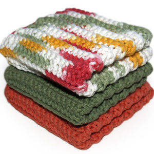 Coral & Sage Cotton Washcloths - MADE TO ORDER